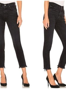 GRLFRND Karolina High-Rise Black Slim Crop Jeans